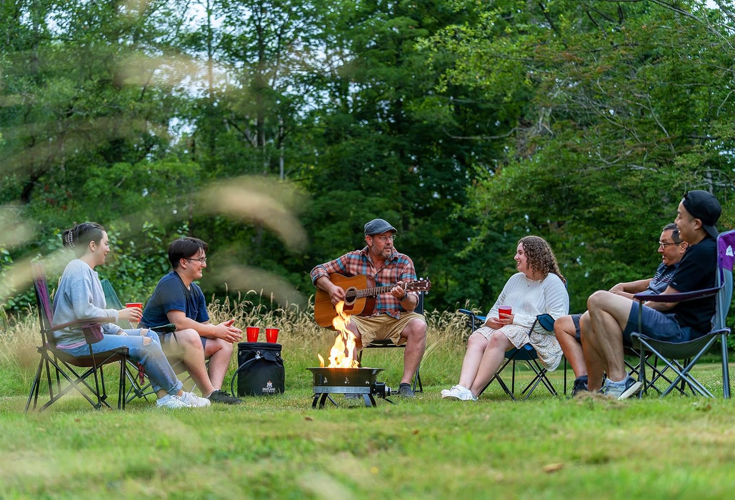 Outland Living Portable Propane Fire Pit, 19-inch, 58,000 BTU Smokeless Gas Firebowl | Perfect for Camping, Patio, Backyard, Tailgating, Deck, RV| Black 823 Standard