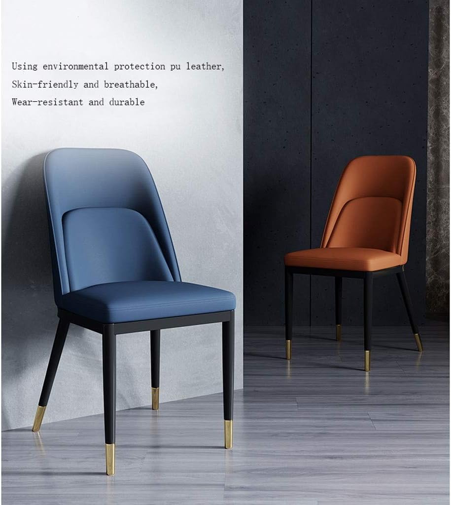 Dining Chair Kitchen Dining Room Furniture Chairs Modern PU Leather High Back Padded Soft Seat Dining Chair for Living Room Desk Patio Terrace Office Kitchen Lounging (Color : Blue)