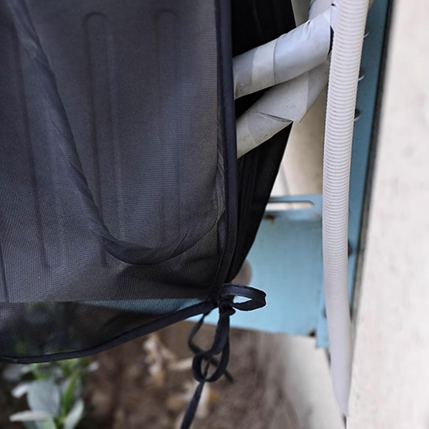 Thicken Air Conditioner Outer Cover Protection Outdoor Dustproof Protective Cover, Easy To Install, For Outdoor Air Conditioning, Dust And Rainproof ( Color : Gray , Size : 98*50*7CM_D )