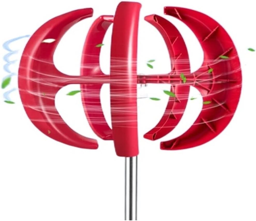 Wind Turbine, Wind Turbine 400W 12V Wind Turbine Generator Red Lantern Vertical Wind Generator 5 Leaves Wind Turbine Kit with Controller