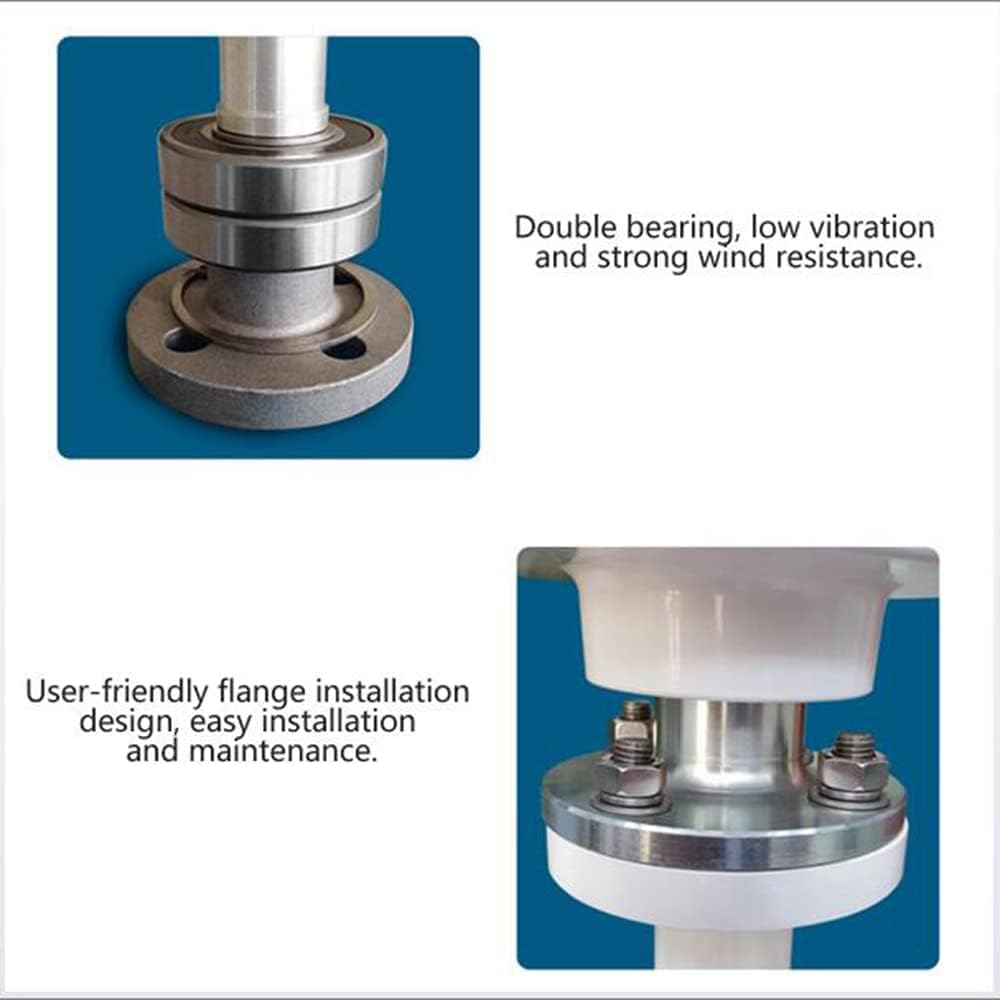 Wind Turbine Generator 6000W Wind Turbine 5 Blade Wind Controller Turbine Generator Kit for Boats Terraces Cabins Or Home(White 12V 24V 48V)