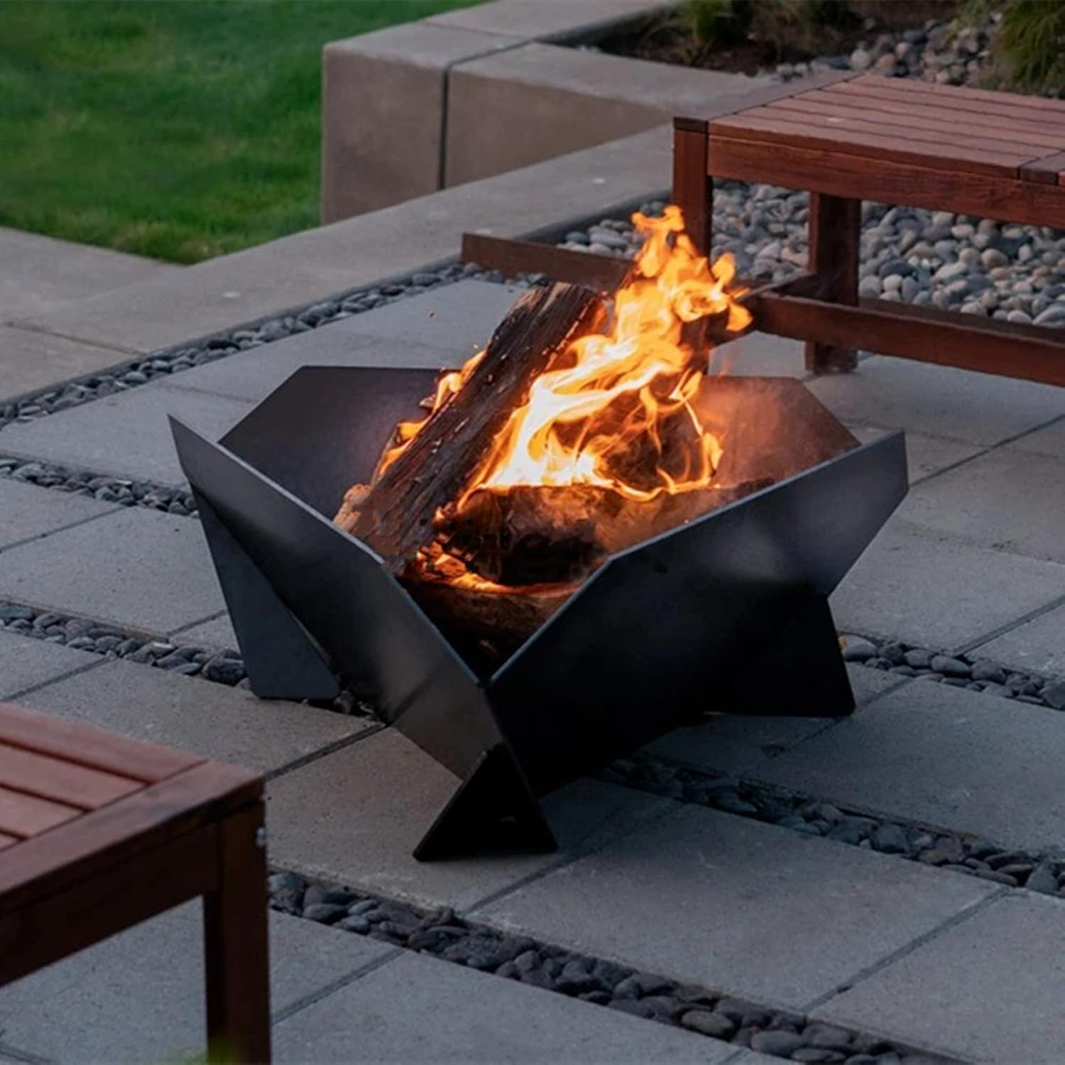 Fire Pits Outdoor Wood Burning Firepit Fire Pit - Large Round Wood Burning Backyard & Patio Firepit Bowl