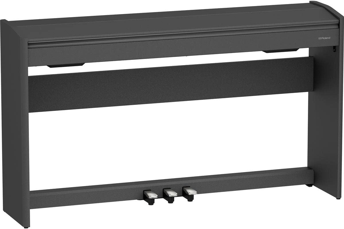 Roland F107 Digital Home Piano Bundle with RockJam KB100 Adjustable Padded X-Style Keyboard Bench, Black