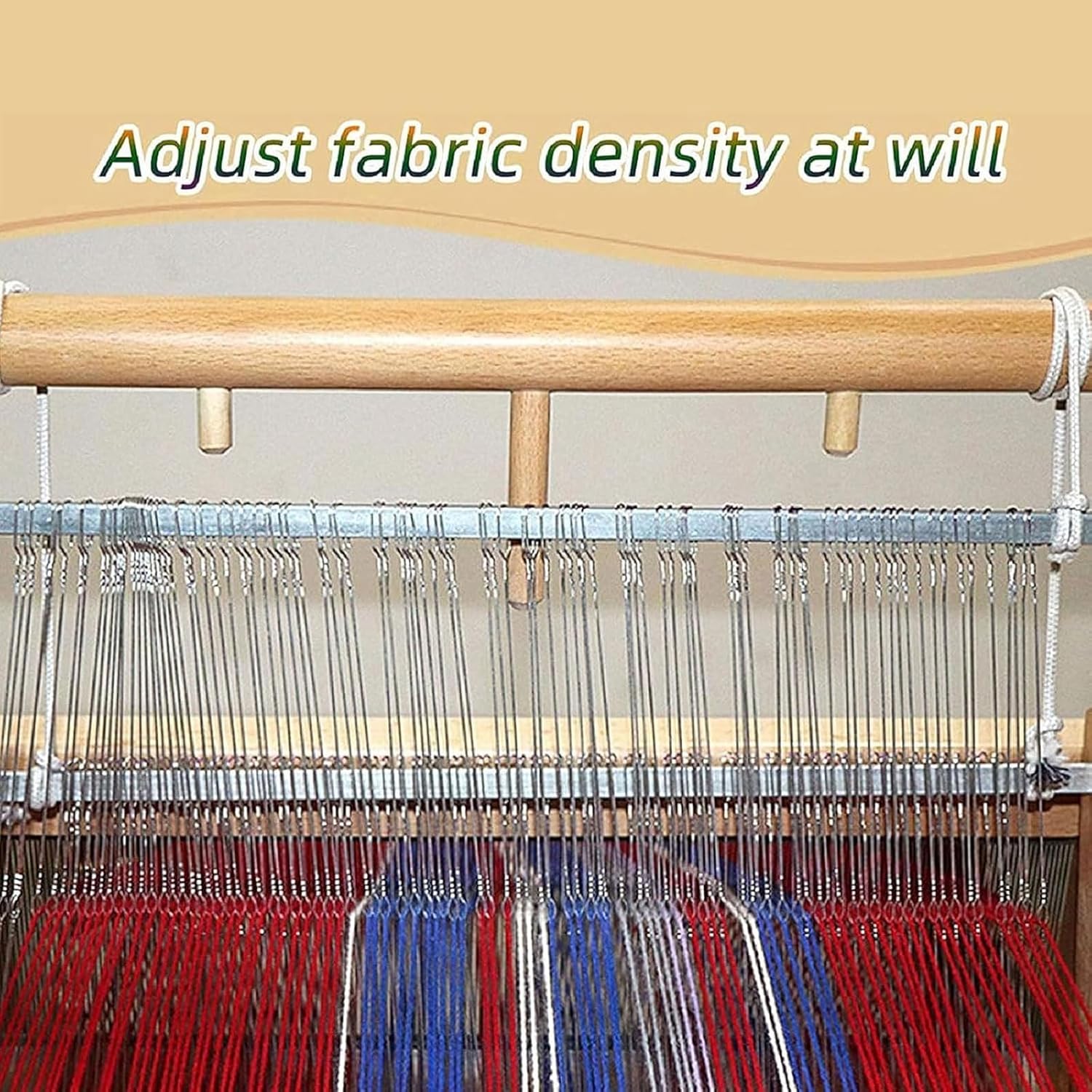 Foldable Multi-Craft Weaving Loom, Wooden DIY Hand-Knitting Weaving Machine, Weaving Width Limit 30cm, Density Of The Fabric Adjustable, Art Craft Kit with Mixed Yarns, for Beginners, Adults, Amateurs