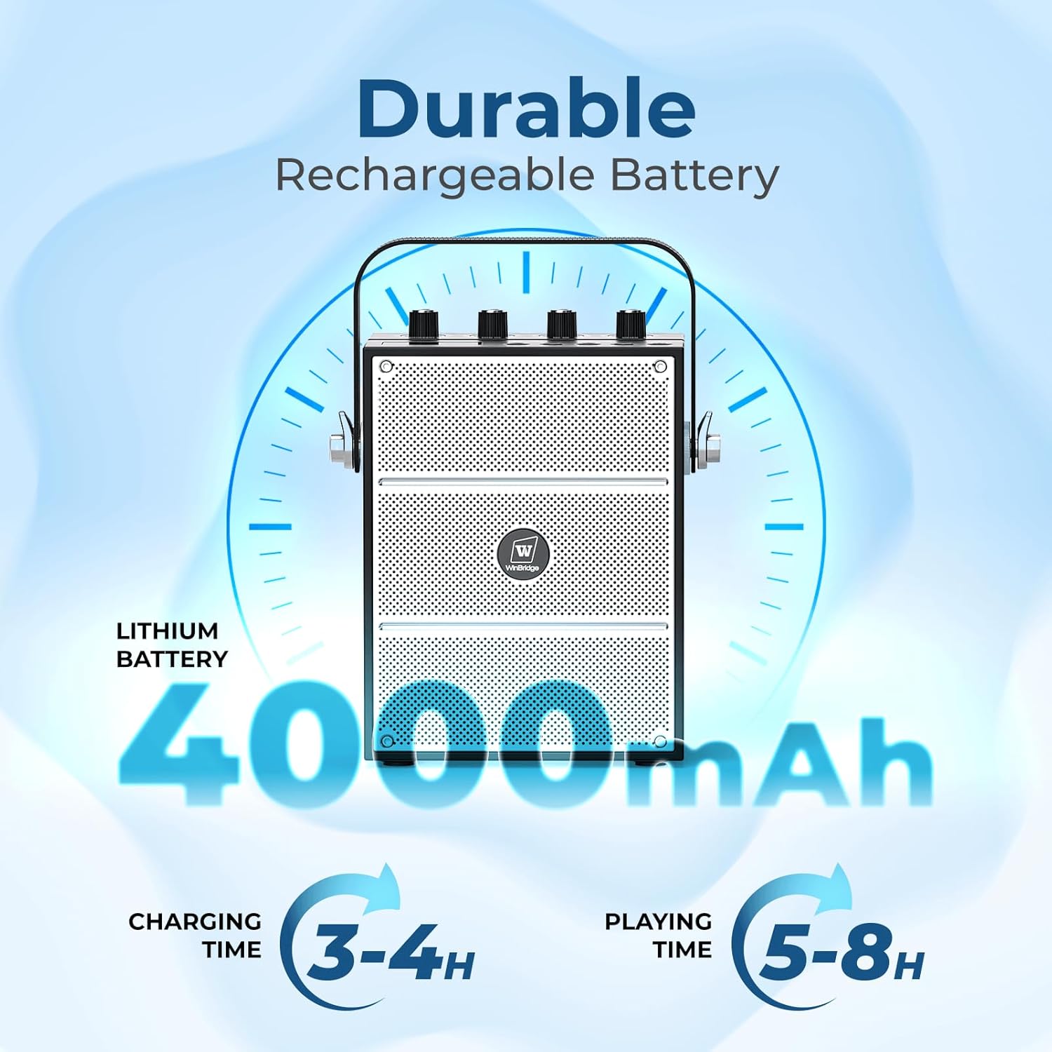 100W Powerful Voice Amplifier with 2 Wireless Microphones, Big Pro Sound Portable Speaker with Microphone, Bluetooth Speaker PA System Karaoke Machine Support BT/USB/TF Card/Aux/Guitar S99