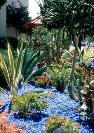 (Caribbean Mix) Blue Landscape Glass Fireplace Glass, Landscaping Glass - 25 lbs, Medium