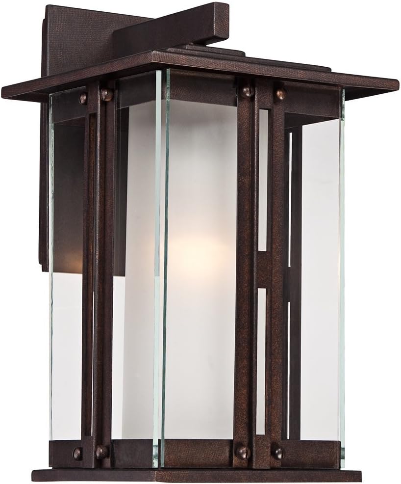 Franklin Iron Works Fallbrook Rustic Farmhouse Mission Outdoor Wall Light Fixture Bronze 13