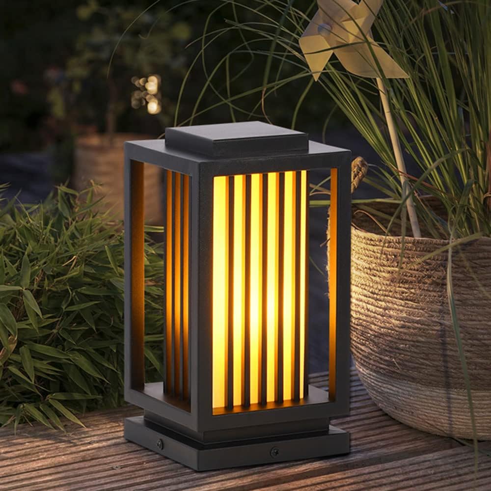 1 Pack Modern Patio Pillar Lights Outdoor Post Lights E26 Exterior IP54 Waterproof Post Cap Light Vintage Style LED Exterior Lighting Fixture Courtyard Gate Landscape Lamp