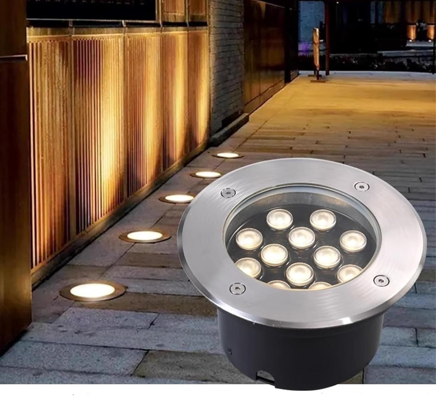 Ground Landscape Lights - LED Ring Fountain Light - DC 12V Pool Underwater Lighting, IP68 Waterproof Submersible Underwater Landscape Spotlight, for Garden Fountain Pool(Cold White,24W)