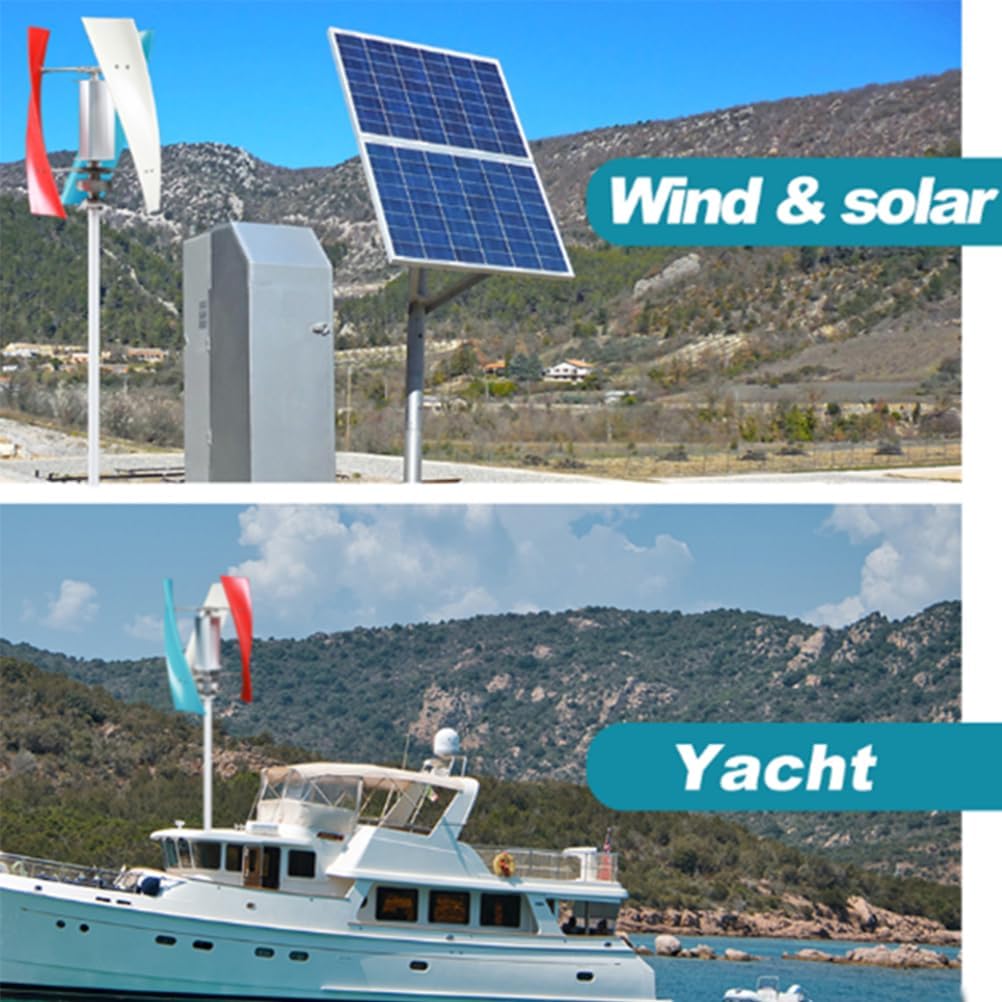 9000W Vertical Wind Turbine Generator 3 Blades Low Noise 12V/24V/48V Complete Windmill Kit with Controller for Home Power Generation