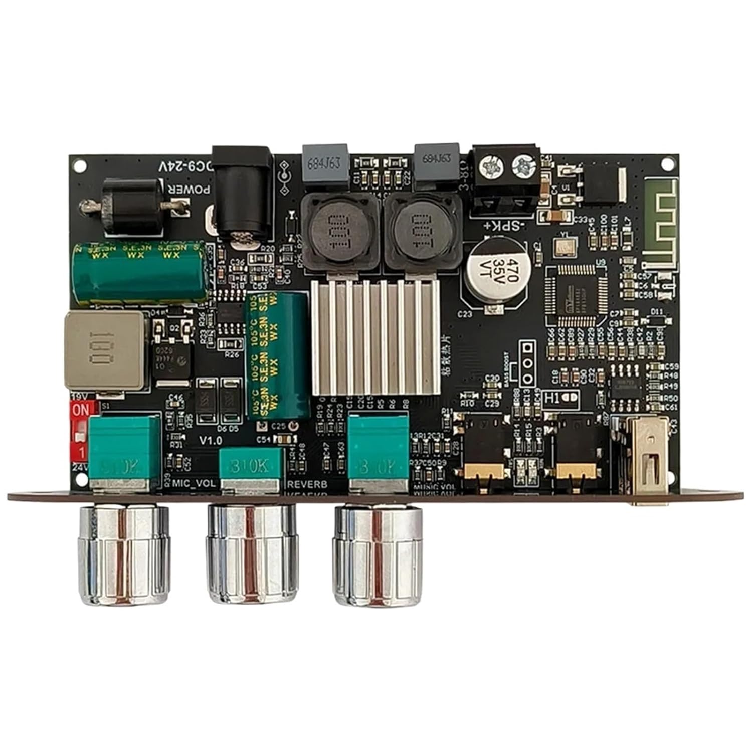 ZK-1001UM 9-24V Mono 100W Amplifier Board BP1048+TPA3116D2 Support TWS Digital Sound Power Amplifiers AMP Module