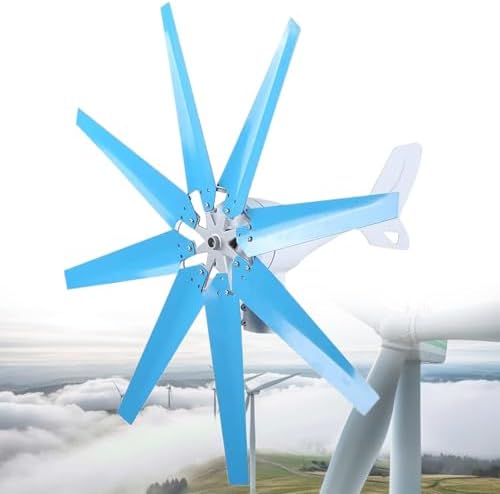 12000W Wind Turbine Generator Kit, 48V with 8 Blades & Solar Controller - High Efficiency Blue Wind Power System for Eco-Friendly Energy Solutions