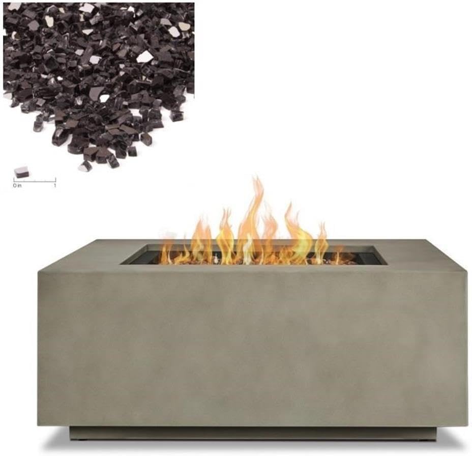 Home Square 2-Piece Set with Fire Table with Conversion Kit & Glass