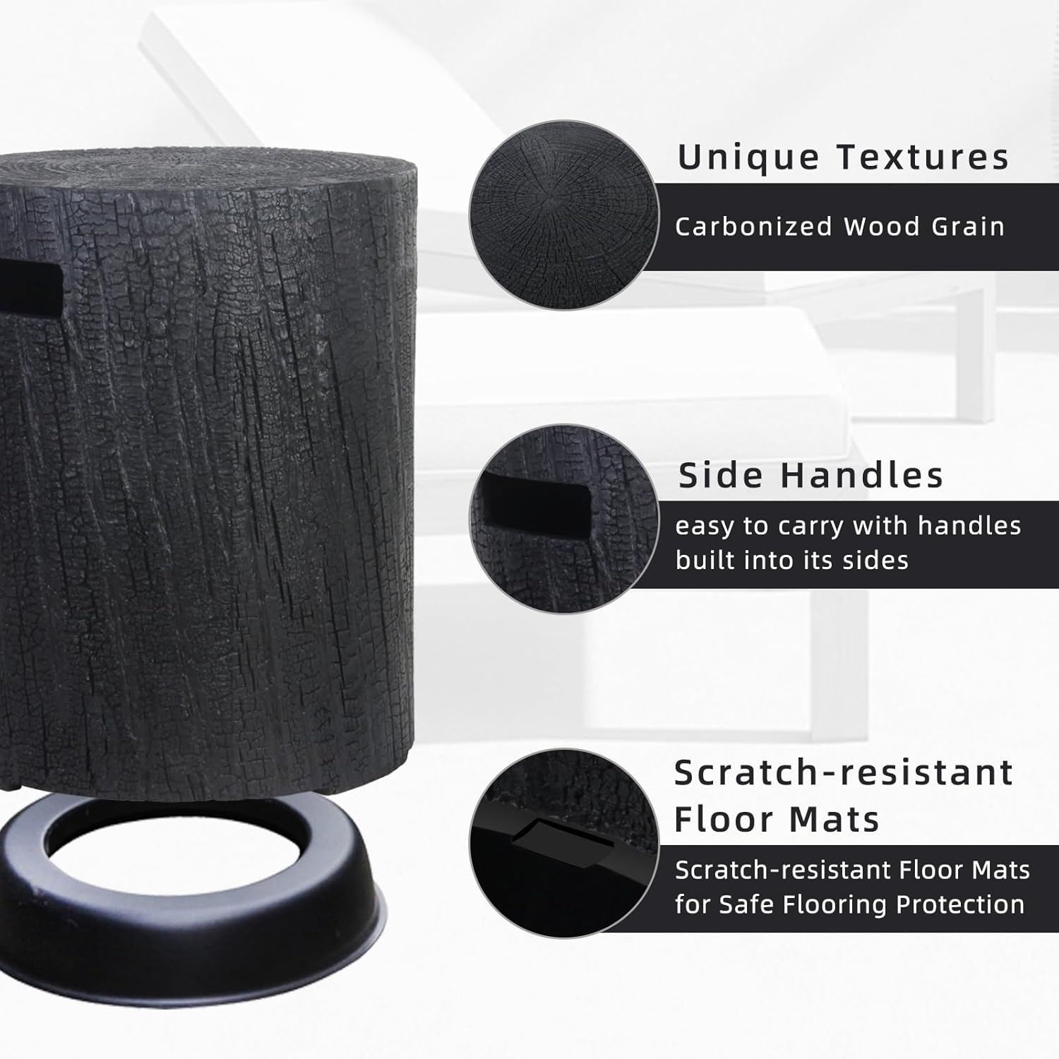 2-Piece Outdoor Propane Fire Pit w Tank Table, 28