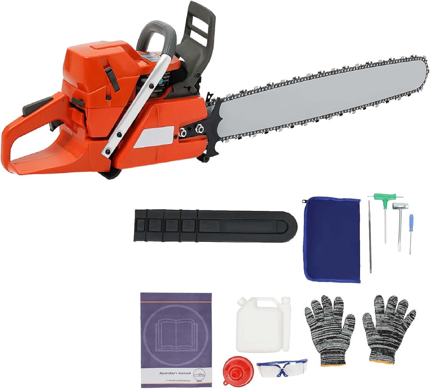 Chainsaw Gas Powered 28 inch 71CC Handheld Cordless Chain Saw 2 Cycle Professional Powerful Gasolin Chainsaws with Air Cooling System Portable Chain Saws for Wood Cutting and Tree Pruning