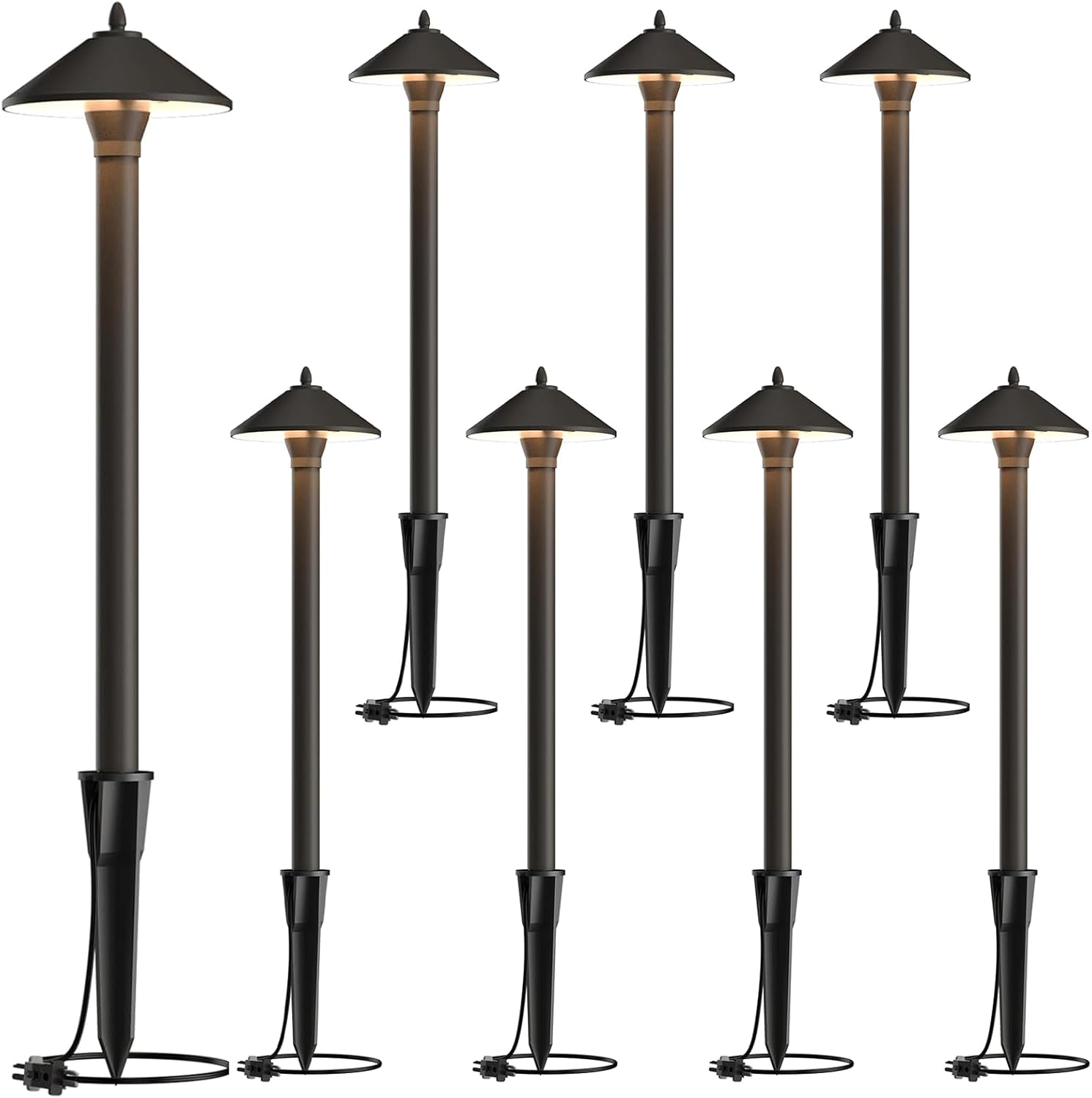 10W Pro Style Low Voltage Landscape Pathway Lights Kit 8Pack, 2700K Warm White, Decorative Yard & Garden Lighting 8308-9103-08