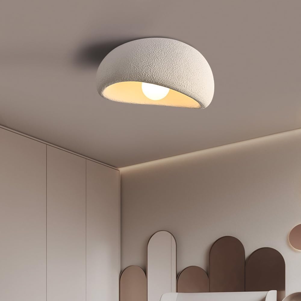 Modern Ceiling Light Fixtures, Japanese Wabi Sabi Style Semi Flush Mount Ceiling Lighting for High Density Polyethylene Light Fixture for Bedroom Restaurant Hallway Entryway