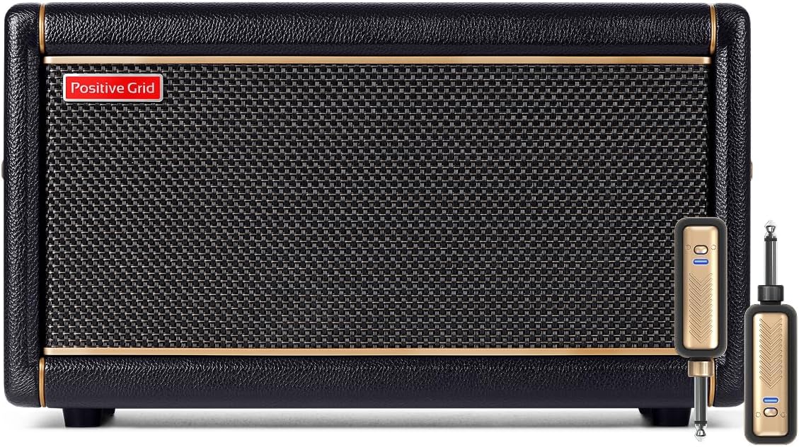 Positive Grid Spark 2 + Spark Link Bundle – 50W Smart Guitar Practice Amp & Bluetooth Speaker with Built-in Looper, AI Features & Smart App for Electric, Acoustic, & Bass Guitar