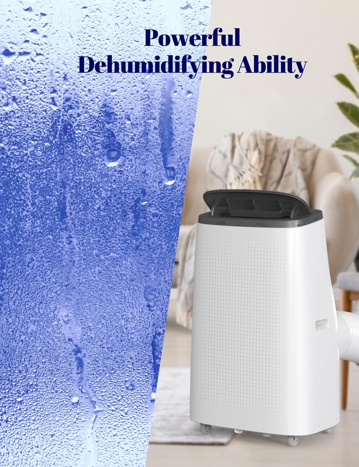 14,000 BTUs Portable Air Conditioners, 3 in-1 Portable AC Unit for Bedroom Up to 750 Sq. Ft, Stand Up Room Air Conditioner with Dehumidifier Fan Remote Control, Sleep Mode, 24Hrs Timer