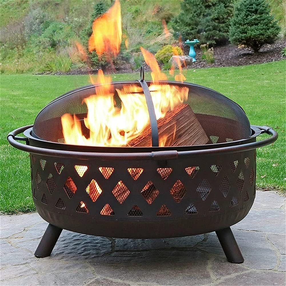 Outdoor Fire Brazier Outdoor Party Bonfire Basin Firewood Stove Grill Courtyard Barbecue Grill Charcoal Heating Barbecue BBQ Fire Pit Easy to Use