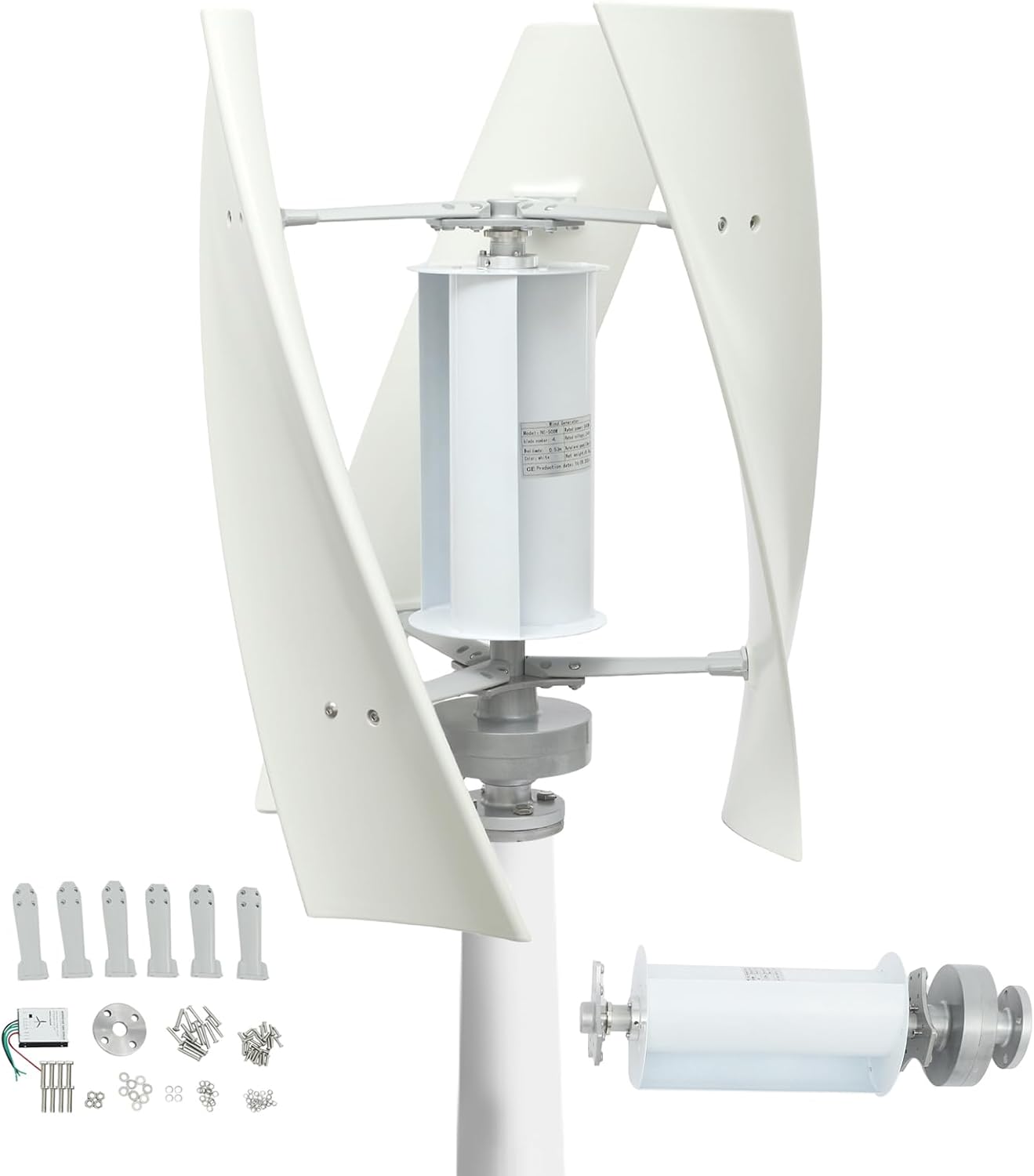 100W Vertical Axis Wind Turbine Generator,110V 12V 24V Magnetic Levitation Wind Turbine Kit with Controller for Home Street Lighting (24V)