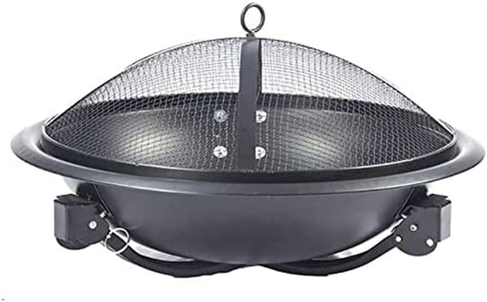 Outdoor Brazier, Portable Outdoor Fire Pit, Outdoor Patio Steel Fire Pit Bowl BBQ Grill for Backyard, Camping, Picnic, Bonfire, Black