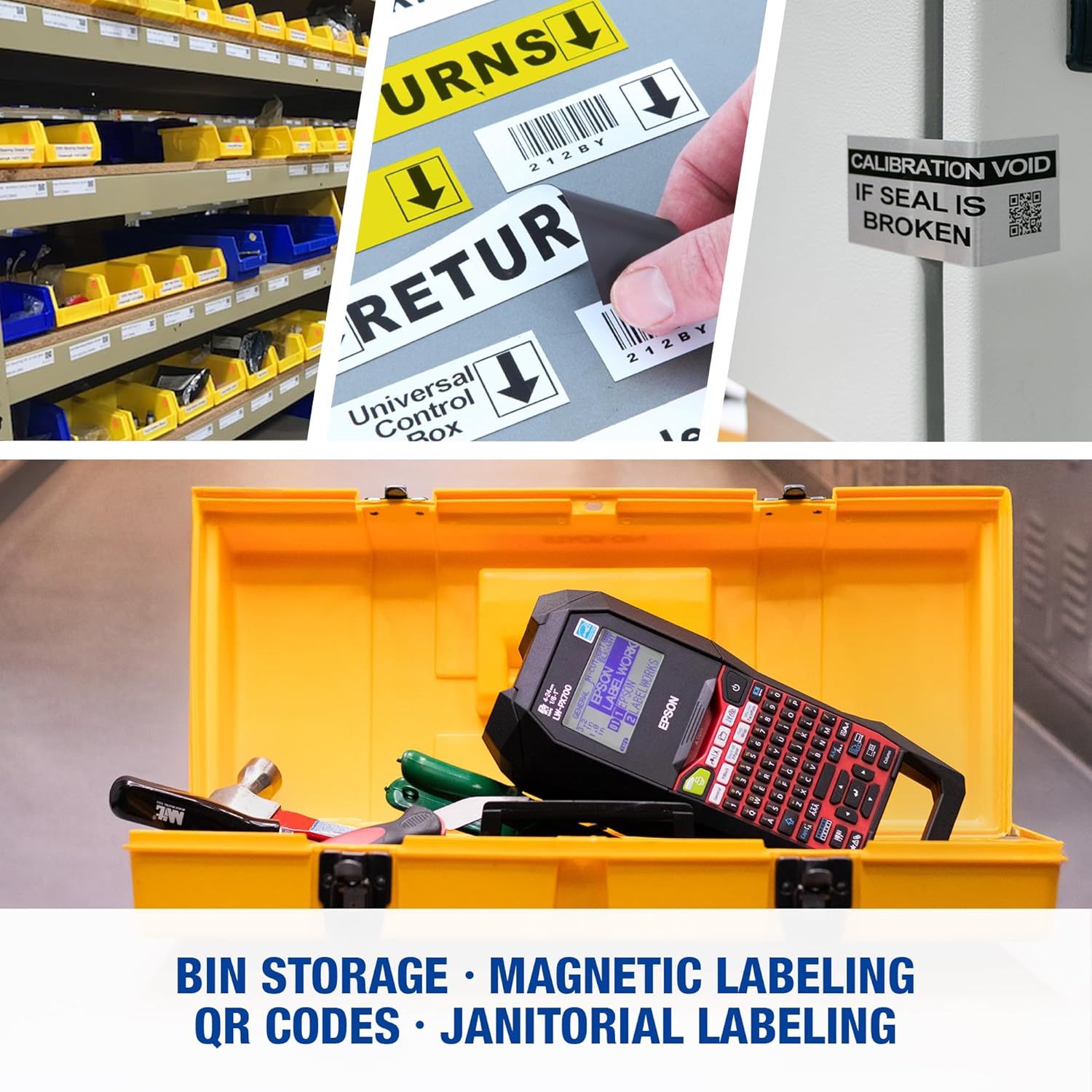 LABELWORKS Epson LW-PX700PCD Industrial Label Maker Kit - Complete Kit with Accessories, Compatible with Large Variety of Tape Types, Portable Handheld Label Printer