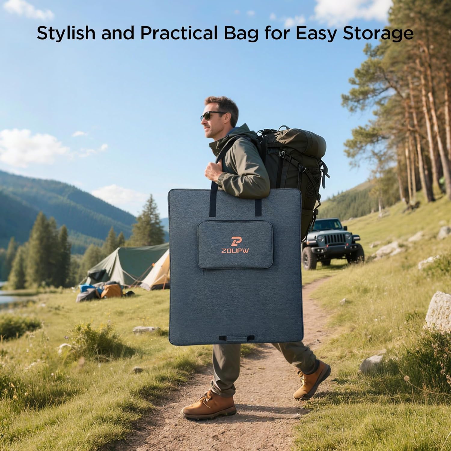 350W Portable Solar Panel, N-Type 16BB 43V Foldable Solar Charger for EcoFlow Delta/Jackery 1000/Anker C1000/Bluetti Elite 100, IP68 Waterproof Off-Grid Power for RV Camping & Home Backup