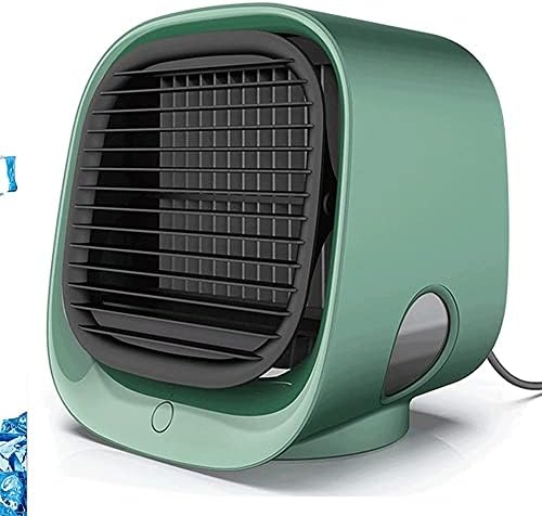Portable Air Conditioner Fan, 3 Wind Speeds USB Air Cooler, Personal Air Cooler Fan for Home, Room, Desk and Camping (Color : Green)