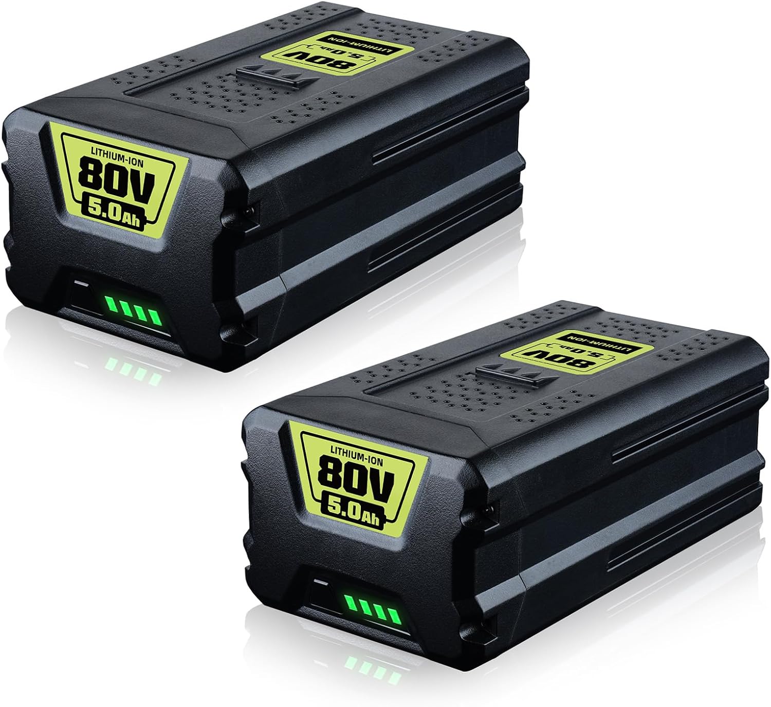 2 Packs 5.0Ah GBA80200 Replacement for Greenworks 80V Battery Lithium Ion Cordless Power Tools 80 Volt Batteries Compatible with Greenworks 80V Cordless Tools GBA80200 GBA80250 GBA80400 GBA80500