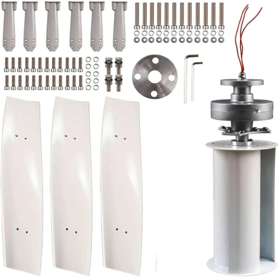 24V, Low Speed 3 Blades Wind Turbine Kit Windmill Generator 10000W Permanent Magnetic Levitation Vertical Axis Wind Power Generator with Controller for Home Use,12V-220V