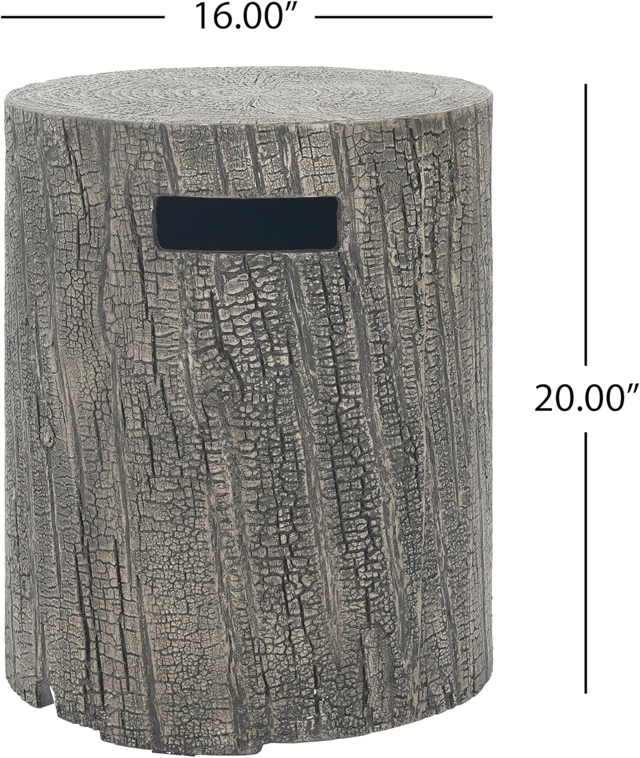 Christopher Knight Home Hearth Outdoor Fire Pit and Tank Holder Set, Lightweight Concrete Tank Table, 30000BTU Round Fire Pit, Woodlike Texture, Concrete Patio Fire Bowl, No Assembly Needed, Gray