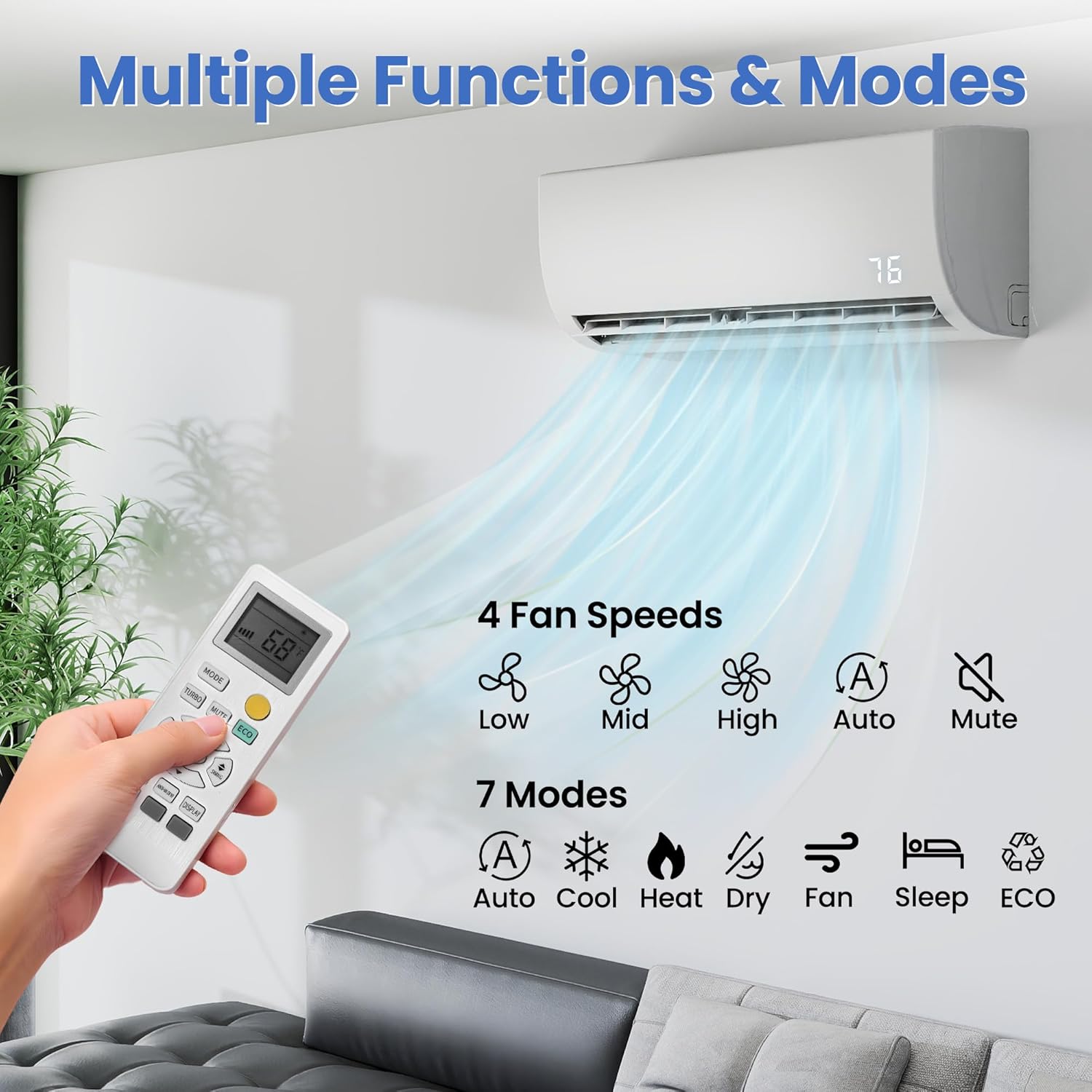 9000 BTU Mini Split Air Conditioner & Heater