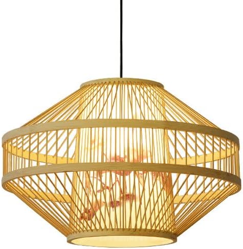 Modern Weave Wicker Hanging Lamp,Natural Chandelier,1 Light Indoor Lighting Fixture,for Hallway Dining Room Woven Light - 15.7