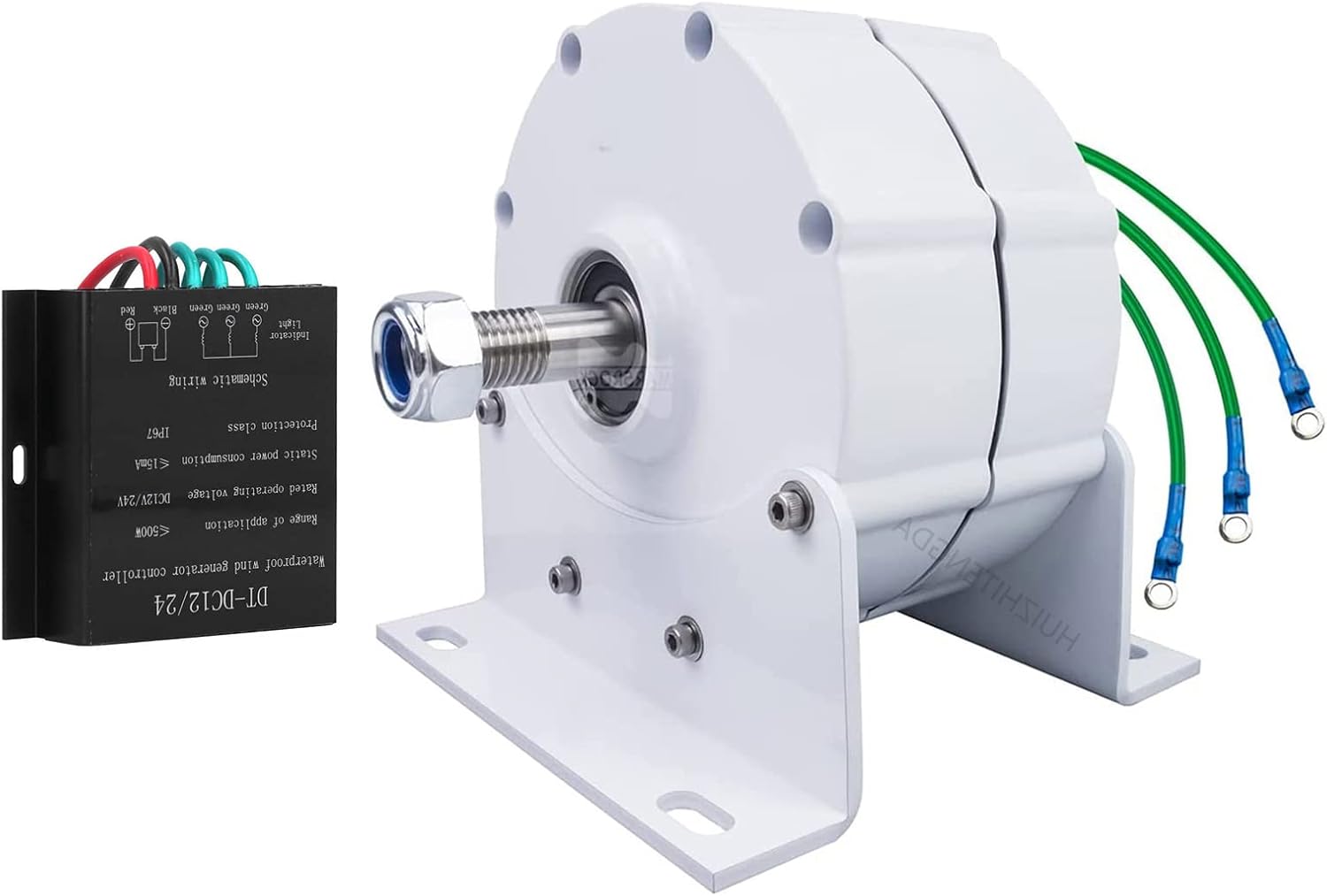 Three Phase Alternator, DIY 6000W 12V 24V 48V Gearless Permanent Magnet Low Speed Aluminum Alloy Alternator for Vertical Horizontal Wind Turbine(48V)