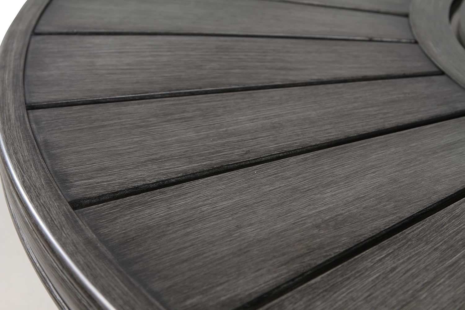 Penau 25 H x 52 W Propane Outdoor Fire Pit Table with Hand-Painted Wood Grain Aluminum Top - Mixed Gray Finish, 60,000 BTU Output, Rustproof, Push-Button Ignition