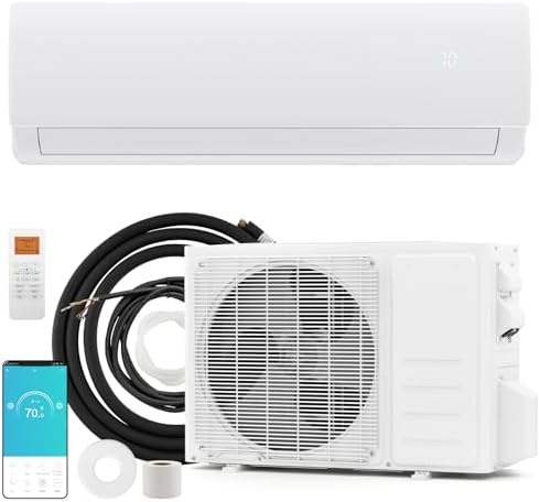ARLIME 11500 BTU Mini Split AC, Wifi Enabled Air Conditioner with Inverter & Heat Pump, Works with Alexa, Energy-saving Quiet Ductless Wall AC Unit with Installation Kit, 17 SEER2 (11500BTU 115V)