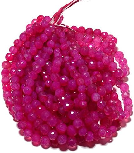 13 inch natural beads strand of 7-9mm faceted rondelle pink chalcedony gemstone beads for DIY jewelry - necklace, bracelet, earring, ring.