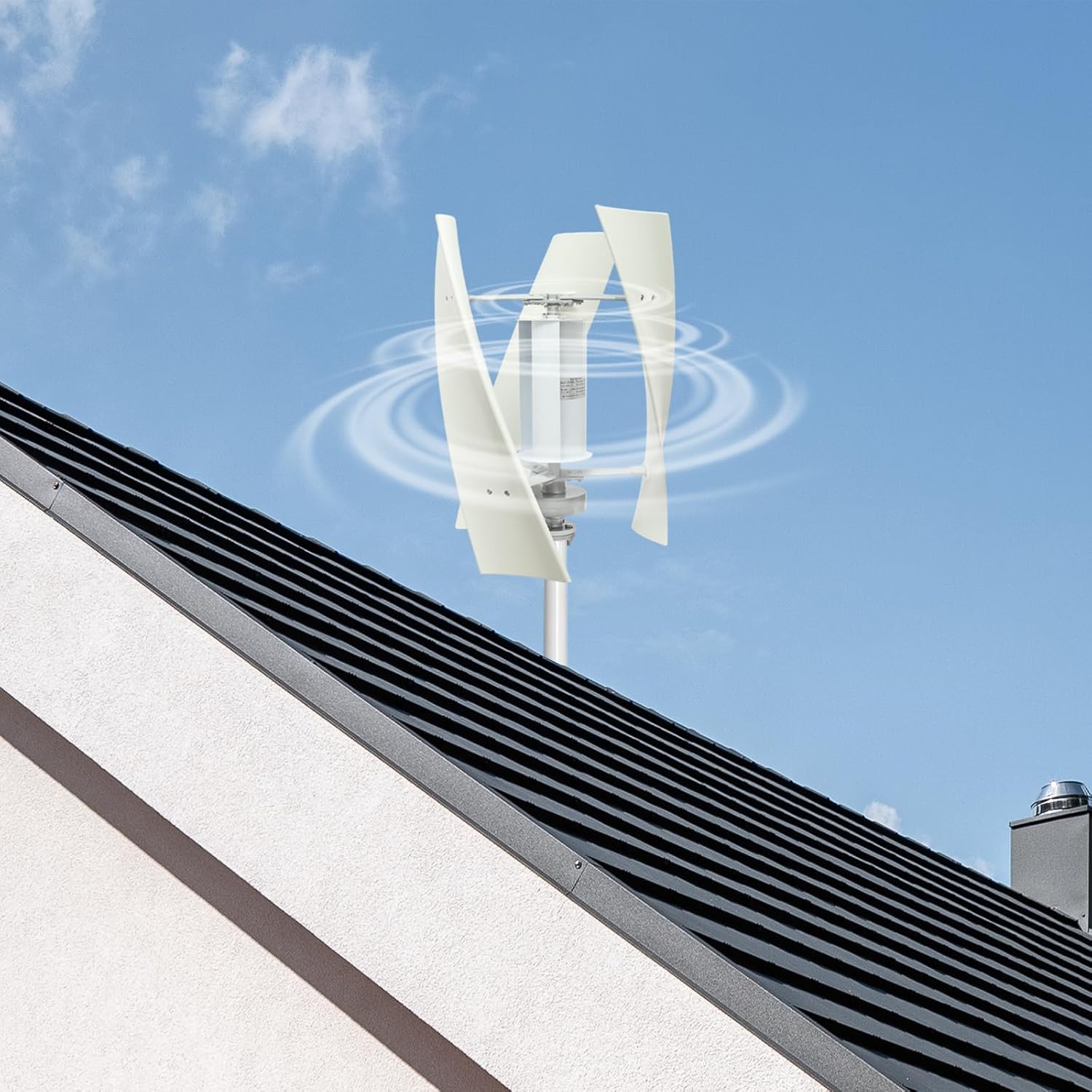 500W Vertical Wind Turbine, Generate Electricity Generator Kit, Winds Alternators with Auxiliary Wind Wheel, for Boats, Gazebos, Cabins, Mobile Homes