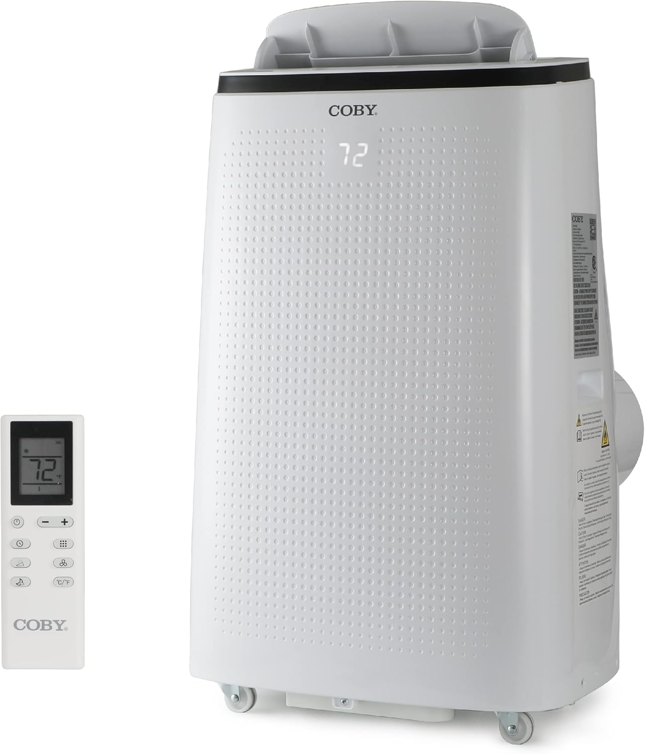 COBY Portable Air Conditioner 4-in-1 AC Unit, Heater, Dehumidifier & Fan, Air Conditioner 15,000 BTU Portable AC Unit with Remote Control for Rooms up to 775 Sq. Ft., 24-Hour Timer, & Installation Kit
