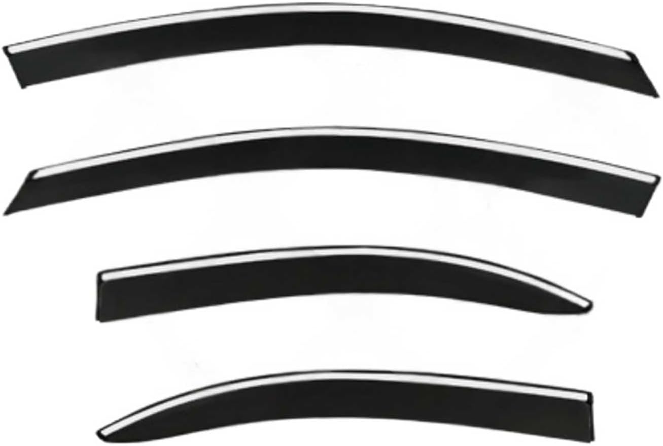 Window Deflectors for Mitsubishi Lancer EX MK9 2008-2016, Sun Rain Guard Window Visors Vent Shades with Bright Stripes Car Accessories