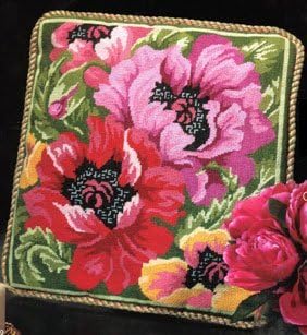 Alice Peterson Poppies In Bloom Pillow Needlepoint Kit