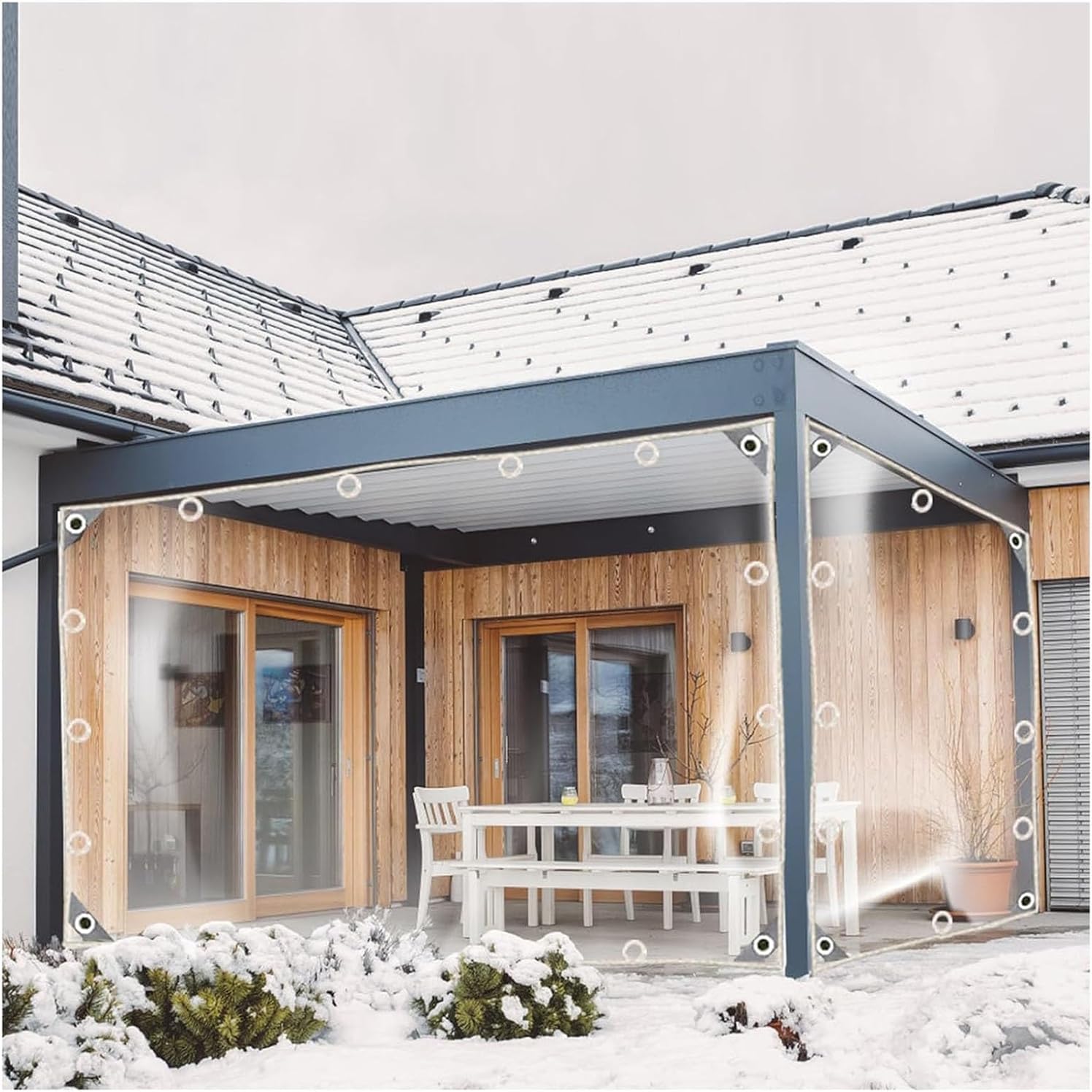 Durable Clear Transparent Vinyl Tarp Cover, Water, Tear, And Weather Resistant For Plants Greenhouse, Balcony, Garden And Pet Hutch Roof With Grommets And Reinforced Edges Customizable ( Size : 210x22