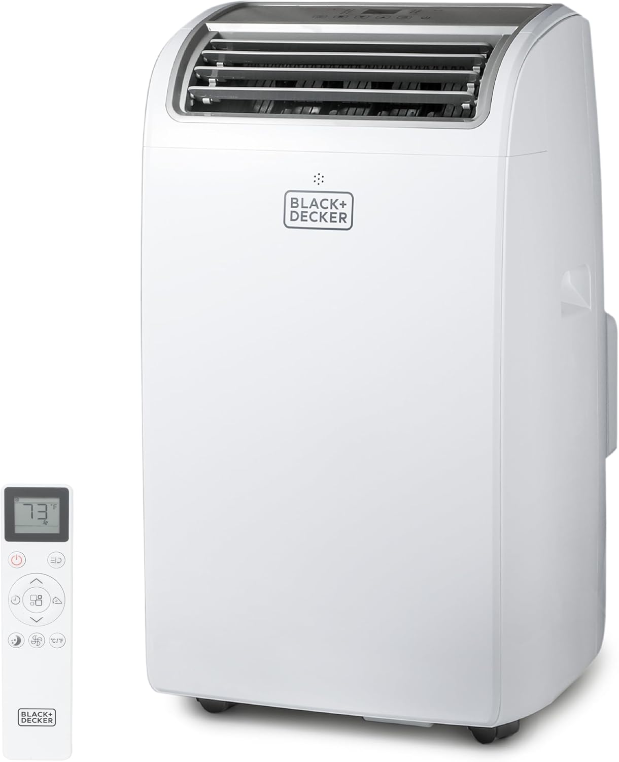 BLACK+DECKER Portable Air Conditioner with Heat, 14,000 BTU with 12,000 BTU Heating for Rooms Up To 700 Sq. Ft., Portable AC with Follow Me Remote Control, BPT10HWTB, White