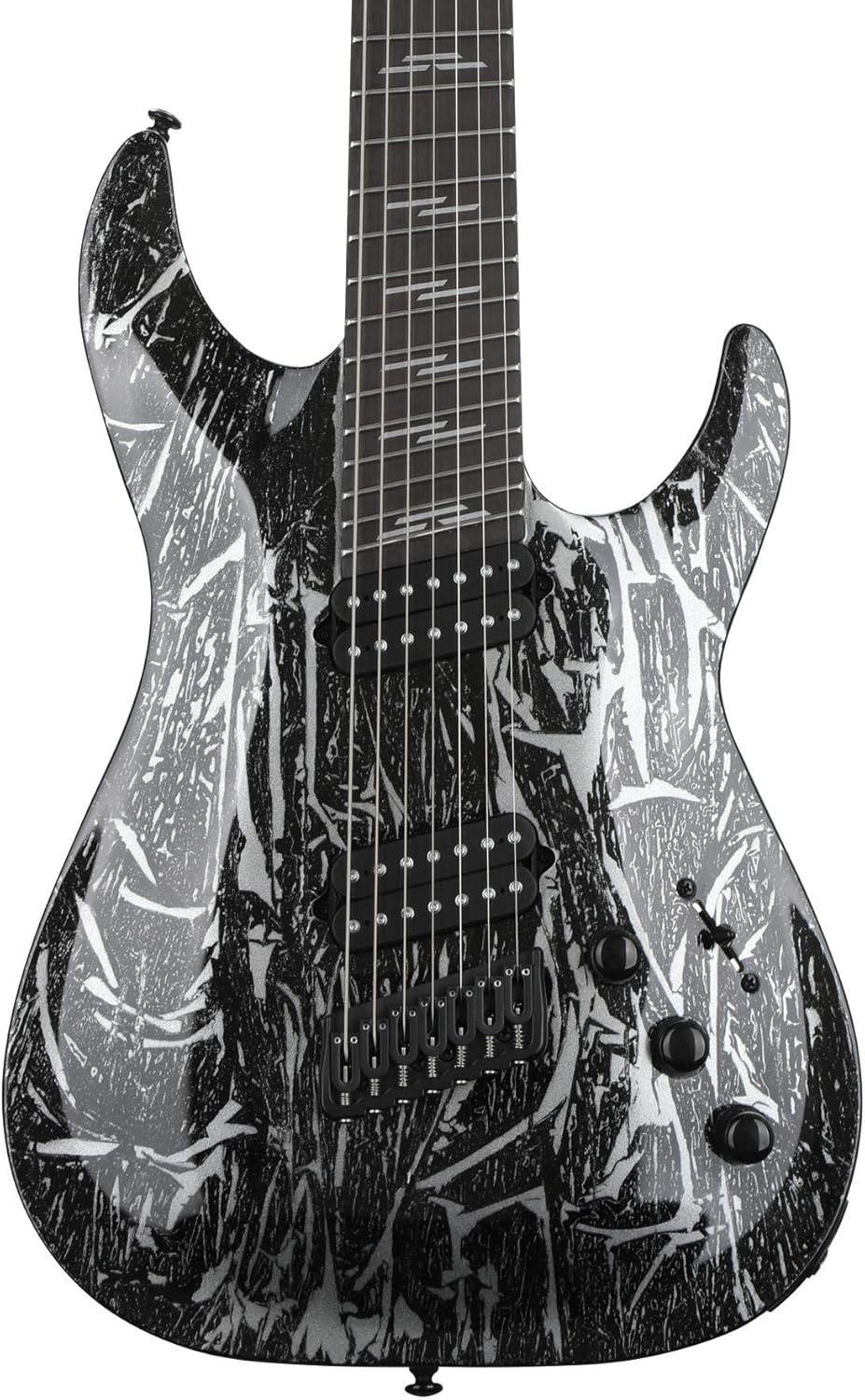 Schecter C-7 MS Silver Mountain Electric Guitar - Black and Silver