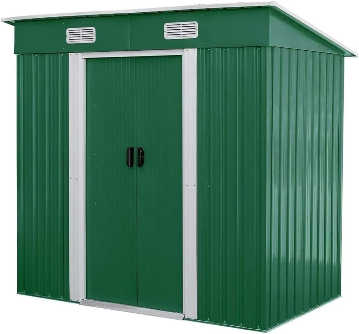 Garden Sheds 3.5x6ft Outdoor Garden Storage Shed Backyard Metal Tool House with Lockable Door Storage Sheds Outdoor Storage Sheds