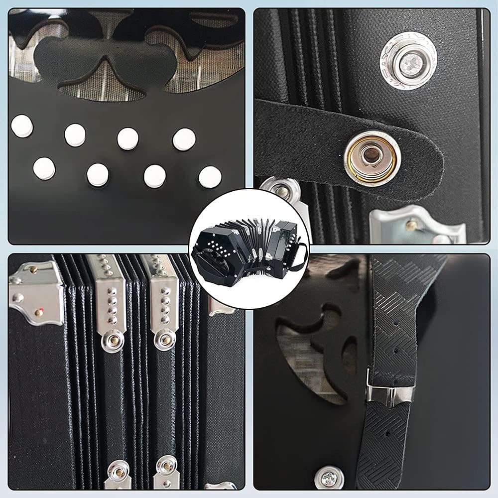 20 Buttons Concertina Accordion, For Adults Beginner Daily Practice Stage Performance, With Adjustable Hand Strap, Carrying Bag