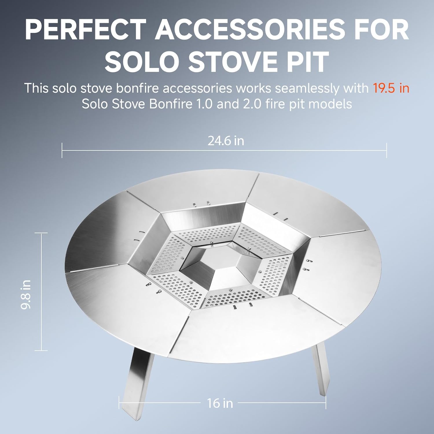 Fire Pit Heat Deflector for Solo Stove Bonfire 19.5