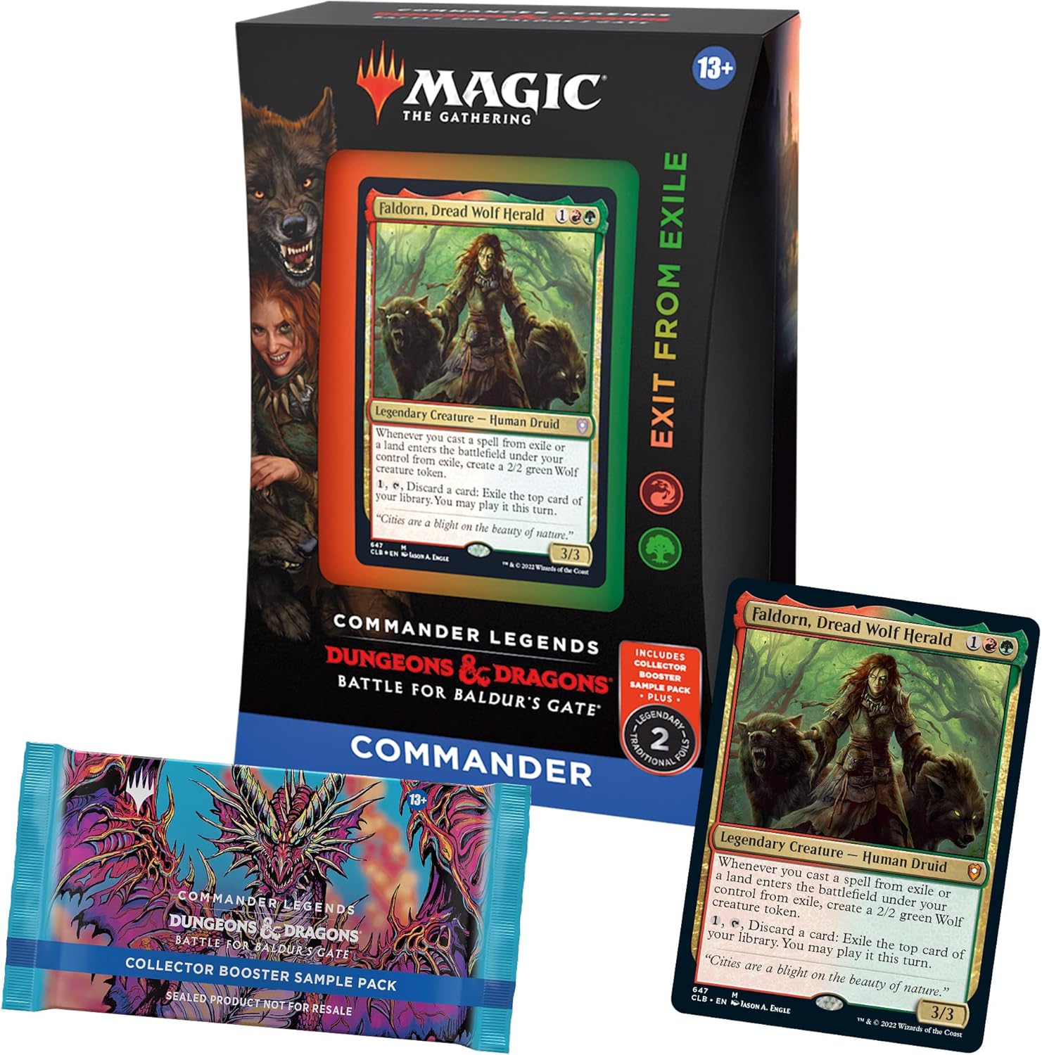 Magic: The Gathering Commander Legends: Battle for Baldur’s Gate Commander Deck – Exit from Exile + Collector Booster Sample Pack