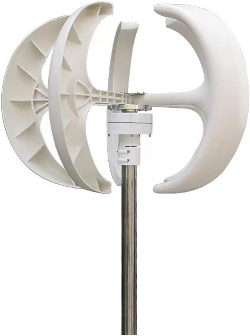 Wind Turbine, Vertical Energy Wind Turbine Windmill Generator 2000W 12v 24v 48v Low Noise Wind Speed Start with MPPT Charge Controller(White,Turbine ONLY_12V)